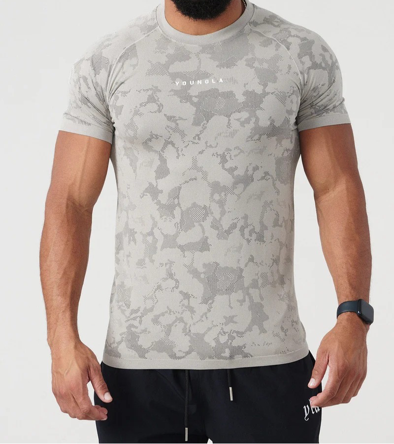 DIGITAL COMPRESSION TEES (LIGHT GREY)