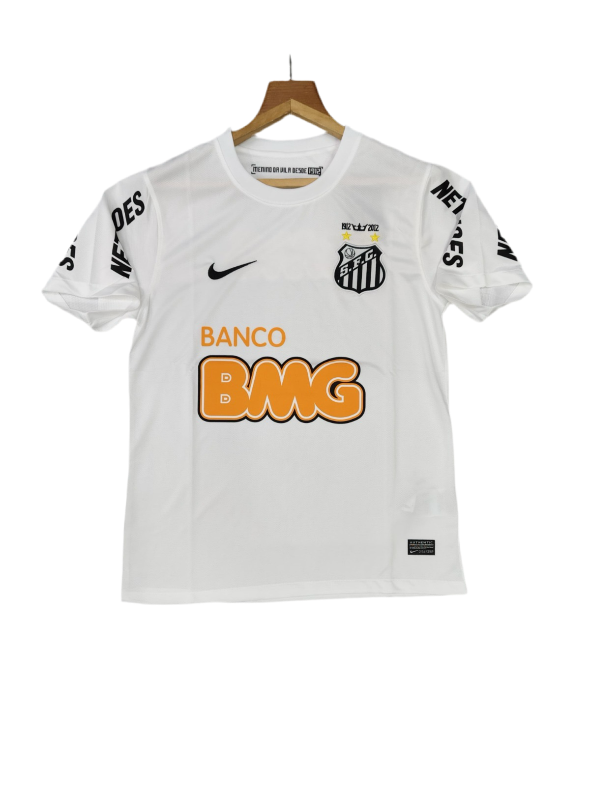 SANTOS WHITE RETRO WITH NEYMAR FONT