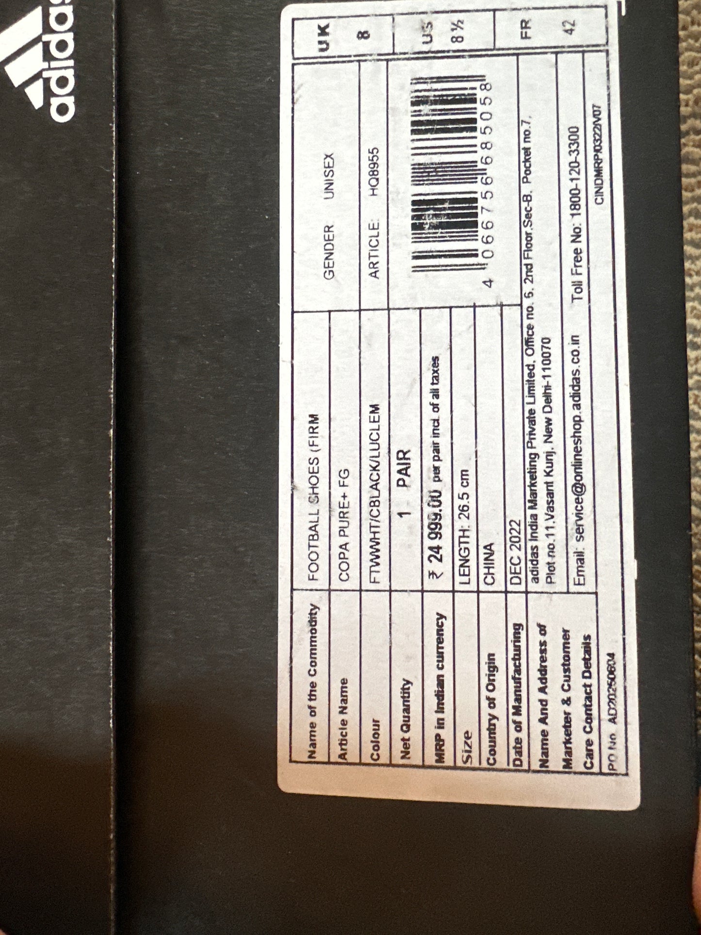 ADIDAS COPA PURE + FG laceless