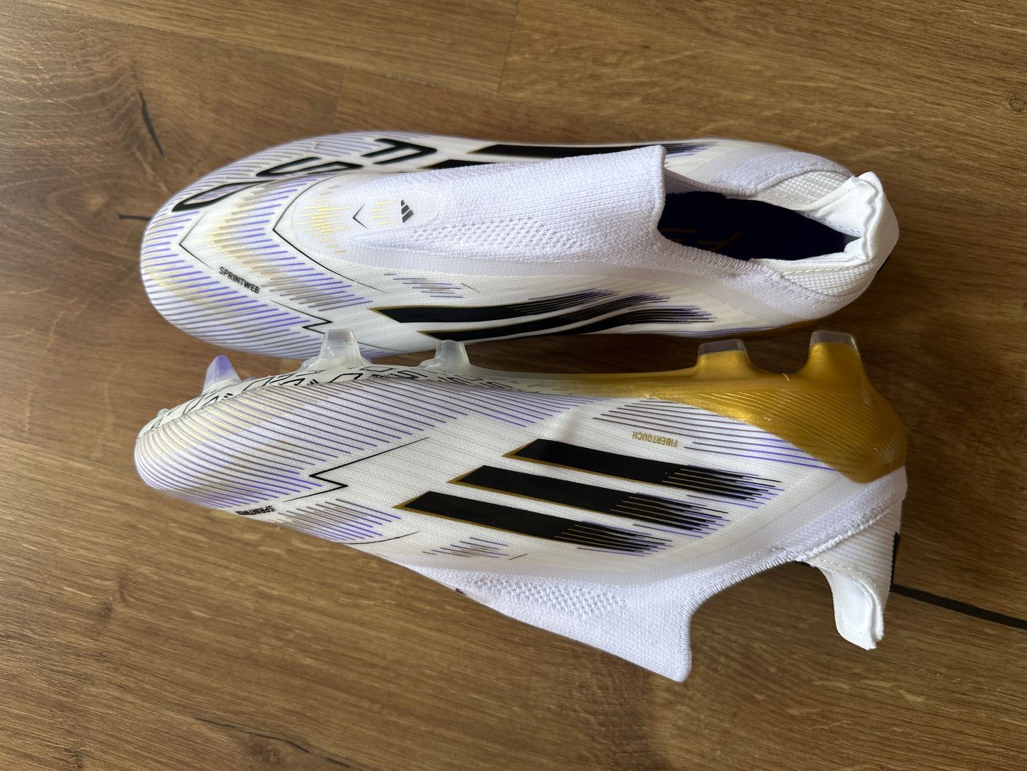 ADIDAS F50 LACELESS WHITE GOLD