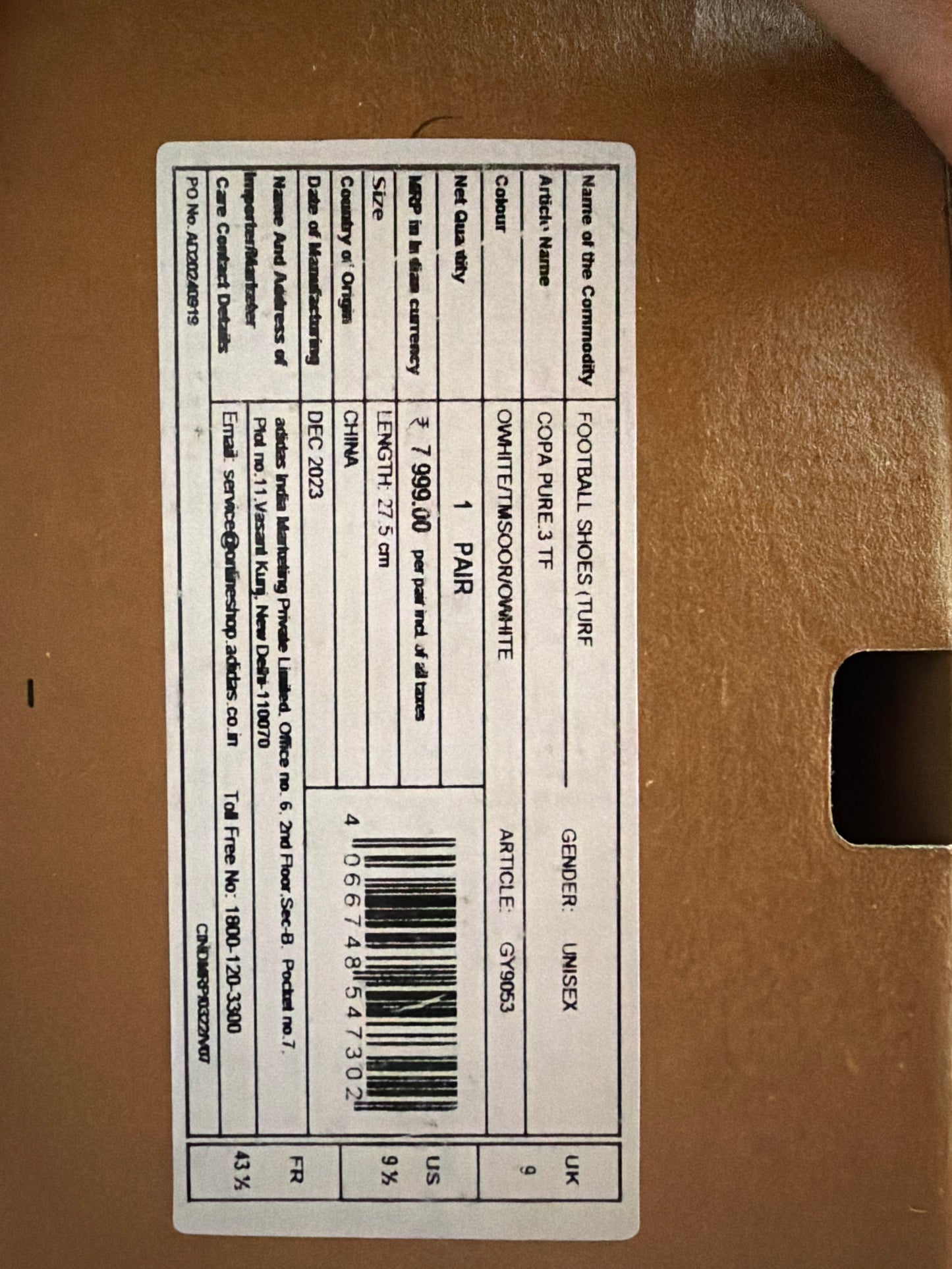 ADIDAS COPA PURE 3 TURF