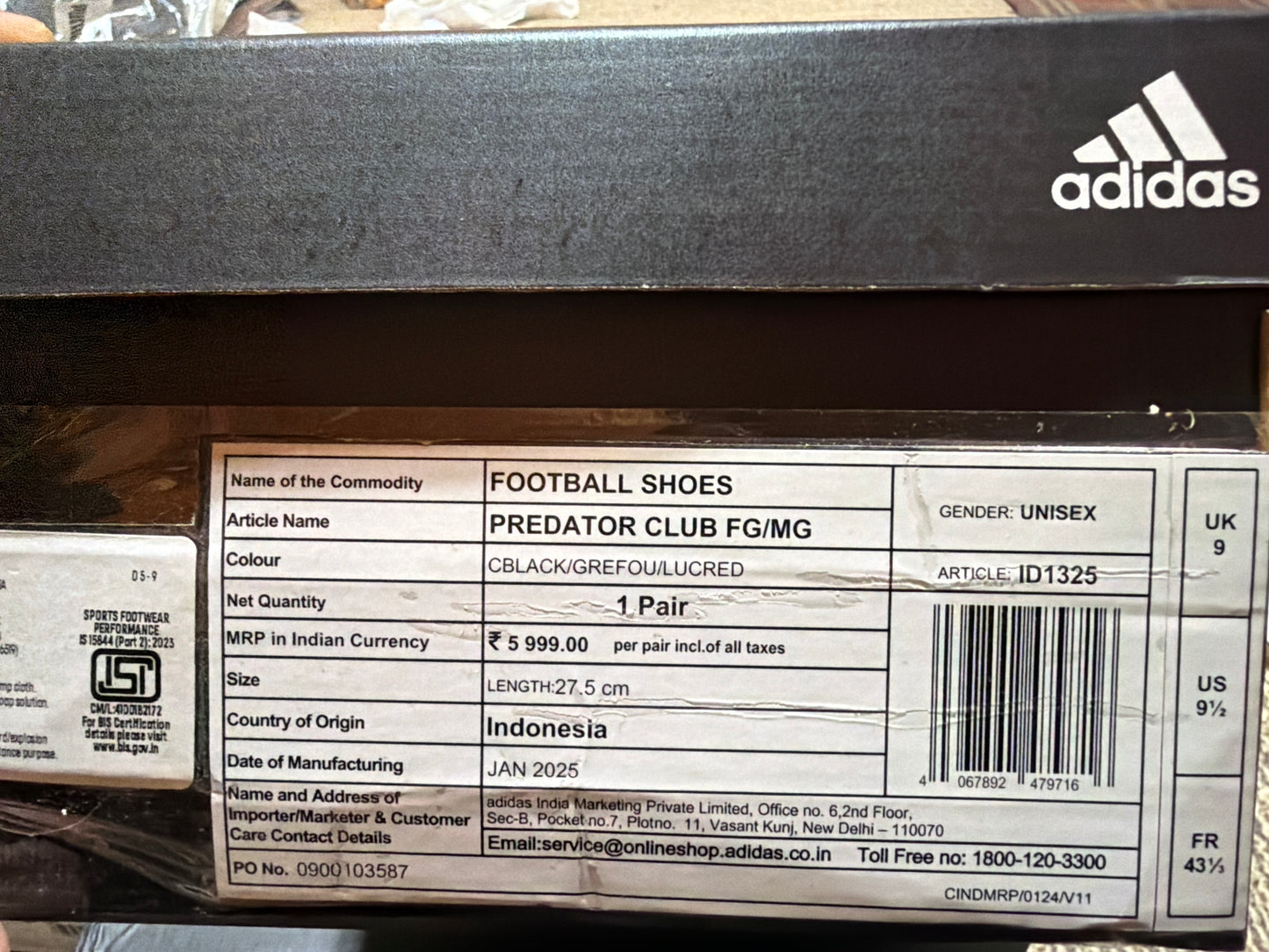 ADIDAS PREDATOR CLUB FG/MG (Black)