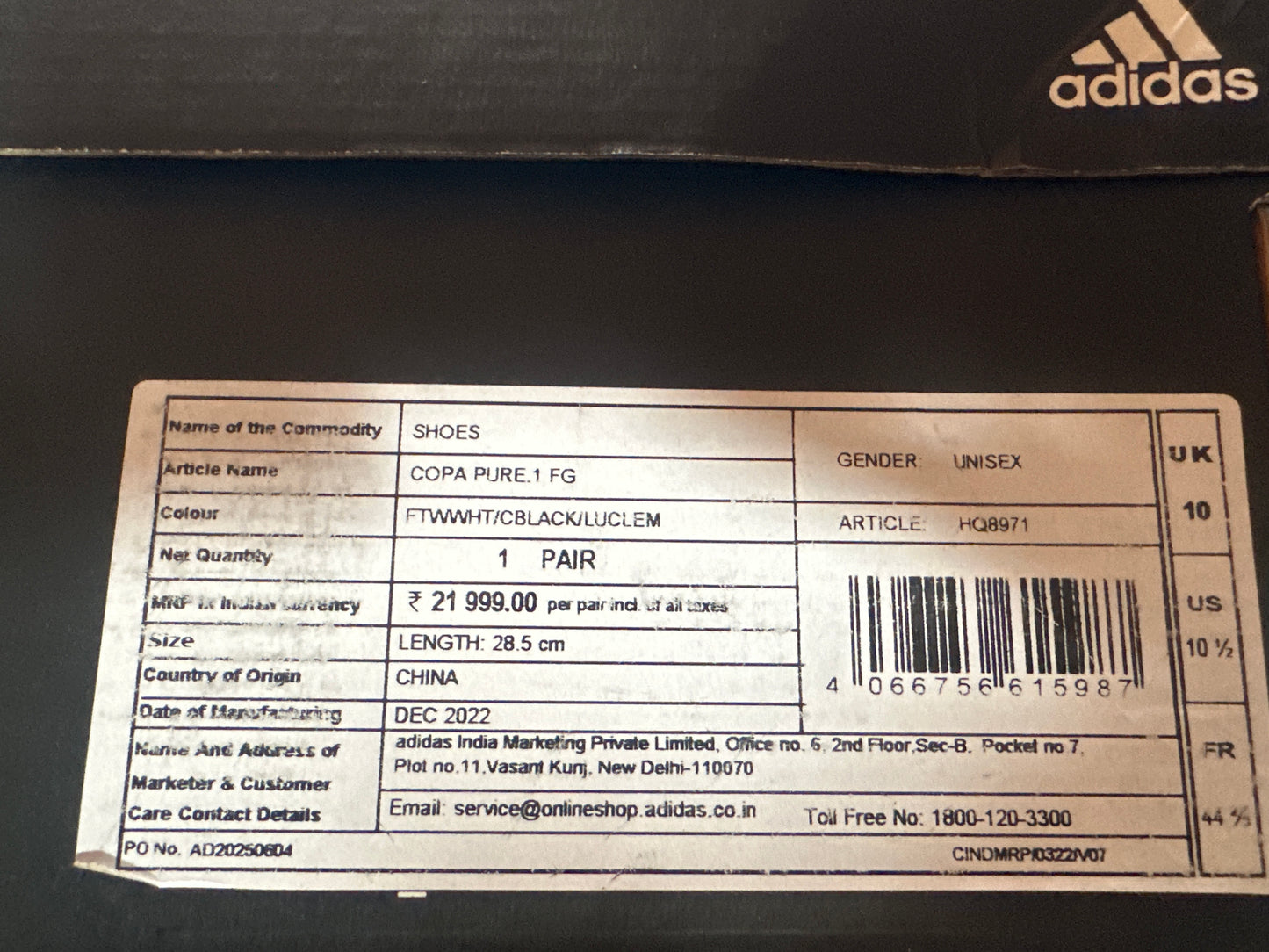 ADIDAS COPA PURE.1 FG