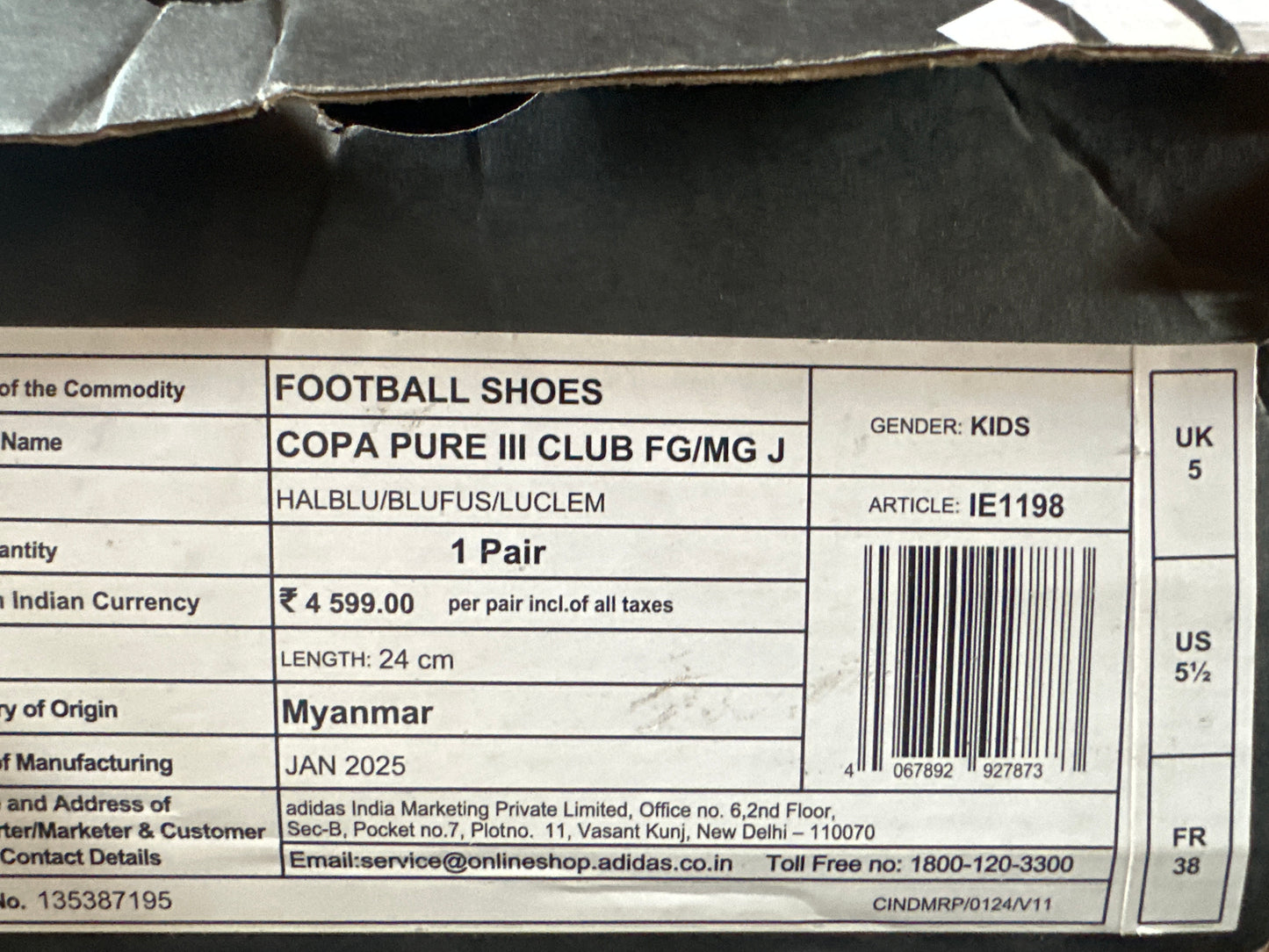 ADIDAS COPA PURE 3 CLUB FG/MG