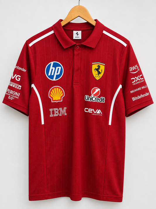 Ferrari T-Shirt Red player version (with collar)