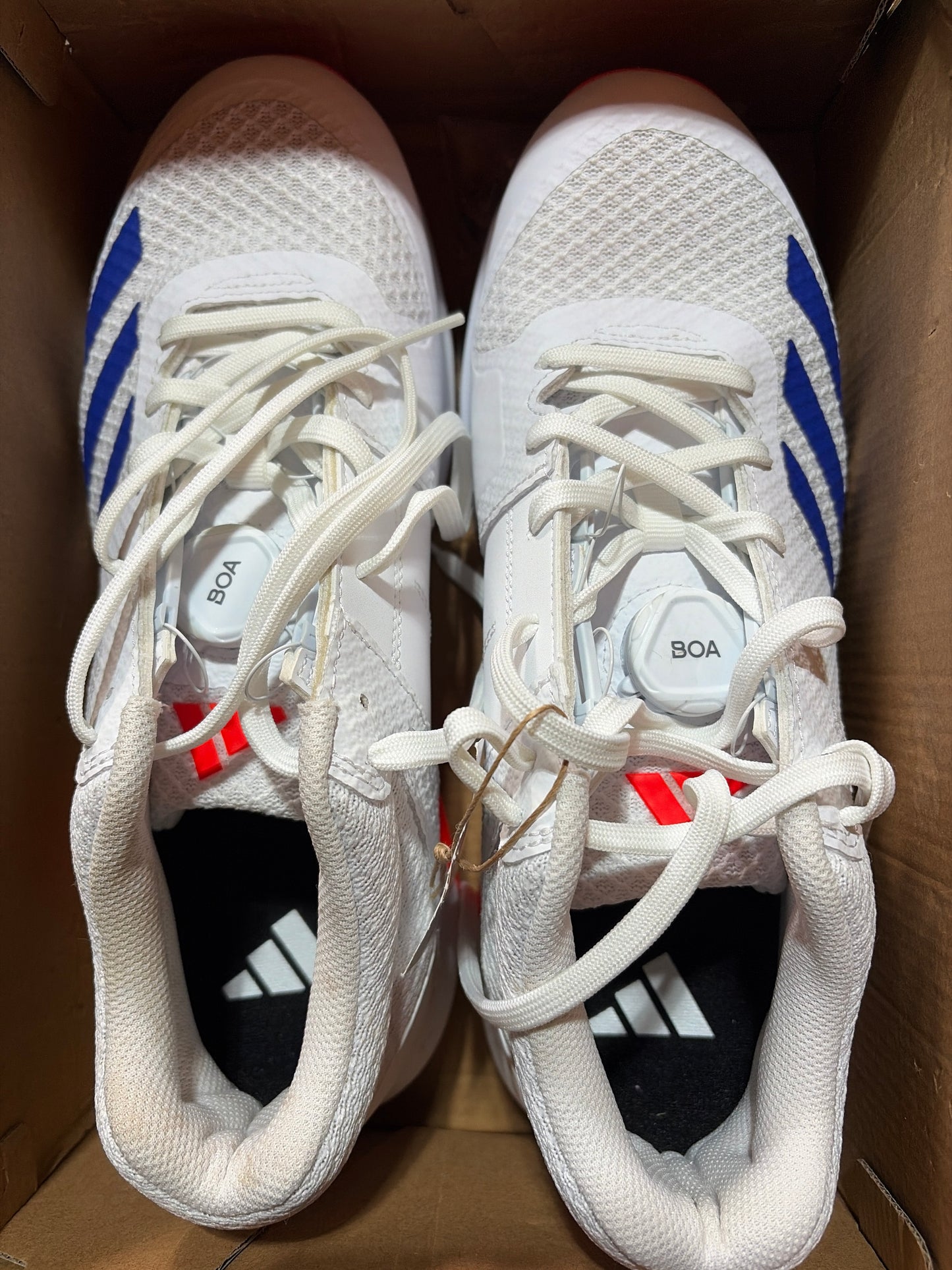 Adipower vector mid 20 cricket shoes with spikes