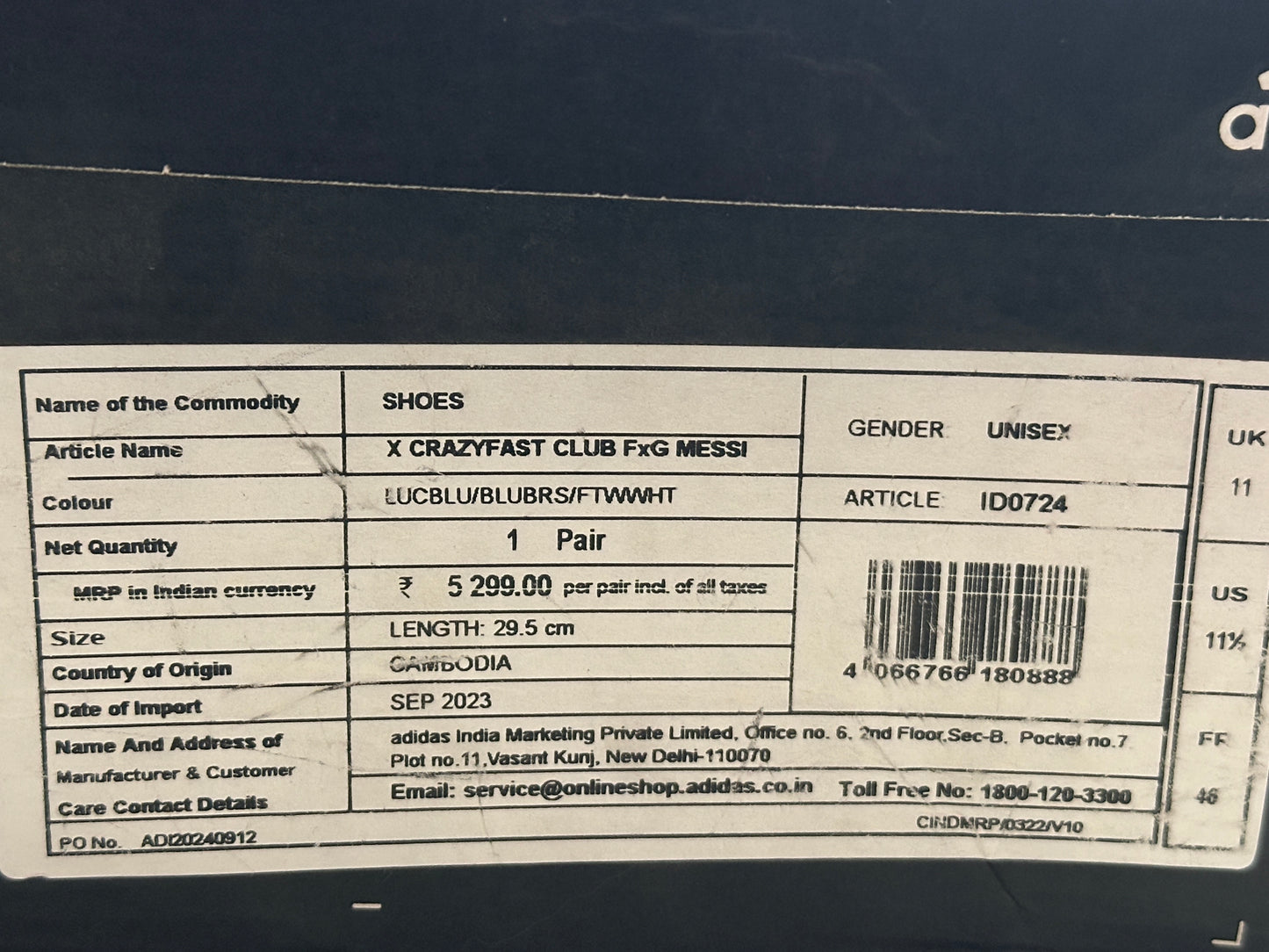 ADIDAS X CRAZYFAST CLUB FXG MESSI