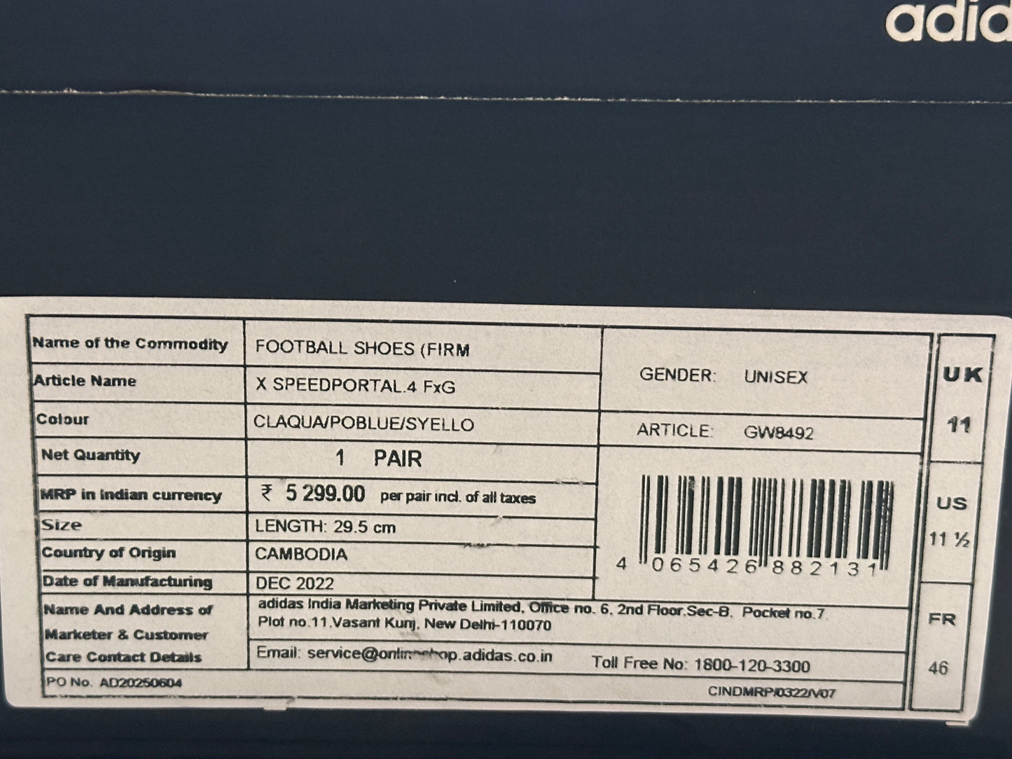 ADIDAS X SPEEDPORTAL.4 FXG