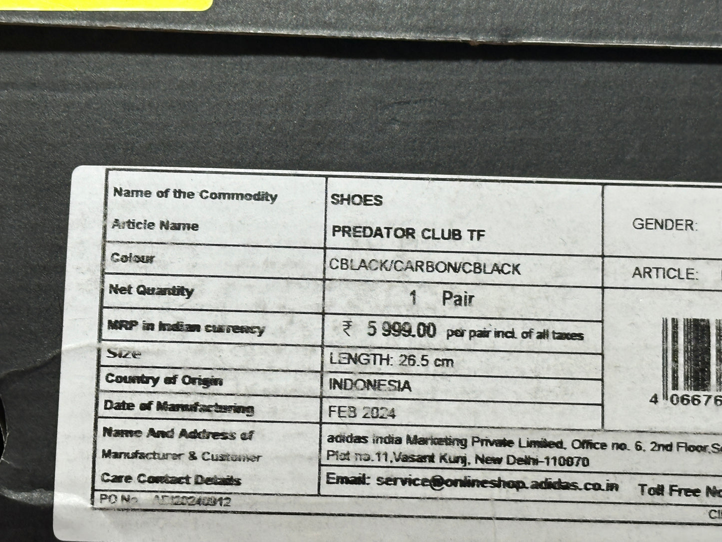 ADIDAS PREDATOR CLUB TURF