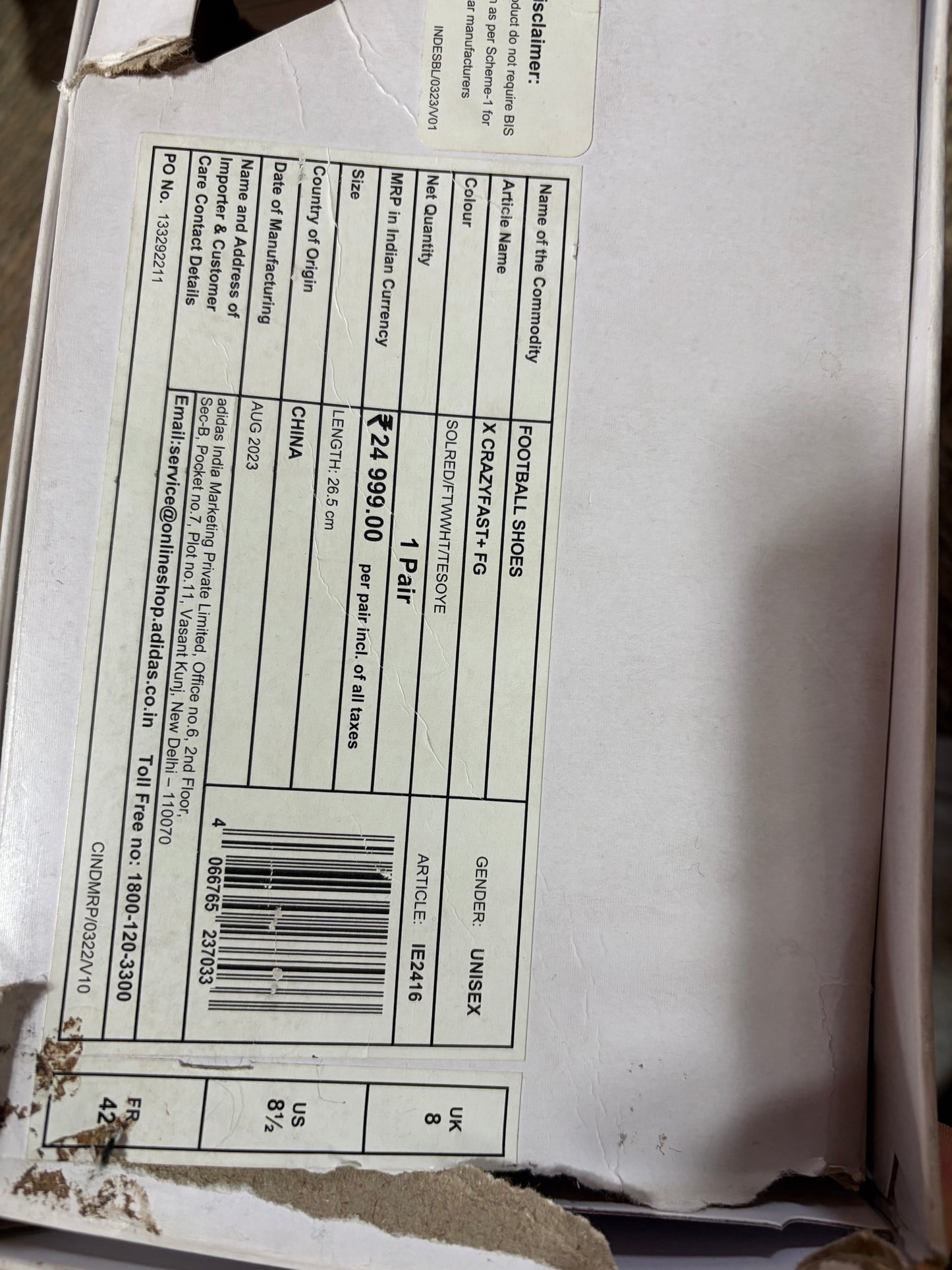 ADIDAS X CRAZYFAST+ FG