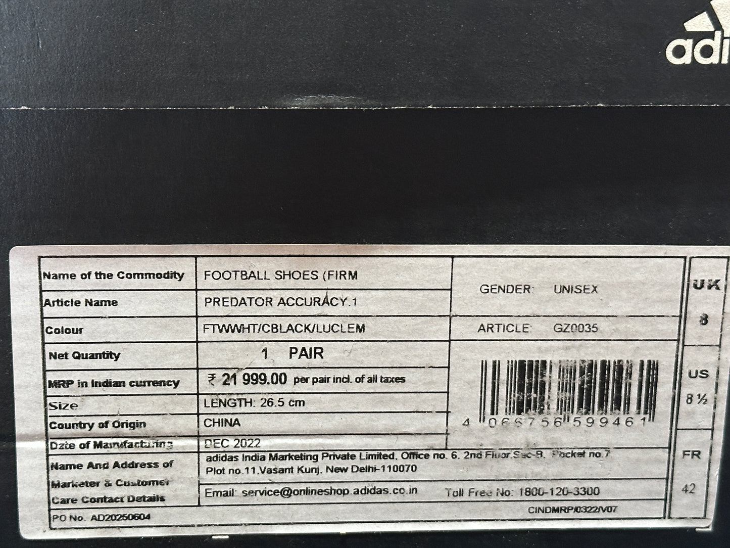 ADIDAS PREDATOR ACCURACY .1