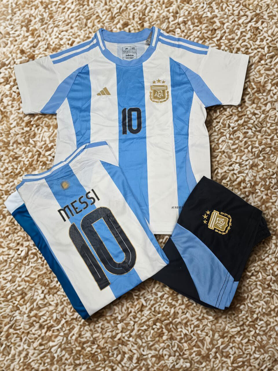 Argentina home 25-26 Kids Set (with messi on back)